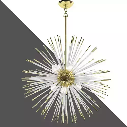 Bubble brass and starburst chandelier