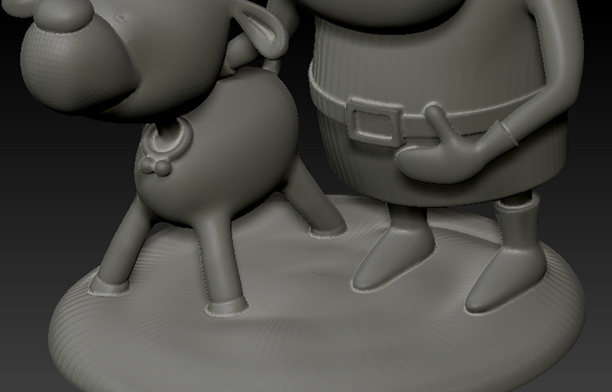 Santa with Deer Model for 3D Printing 3D print model_12