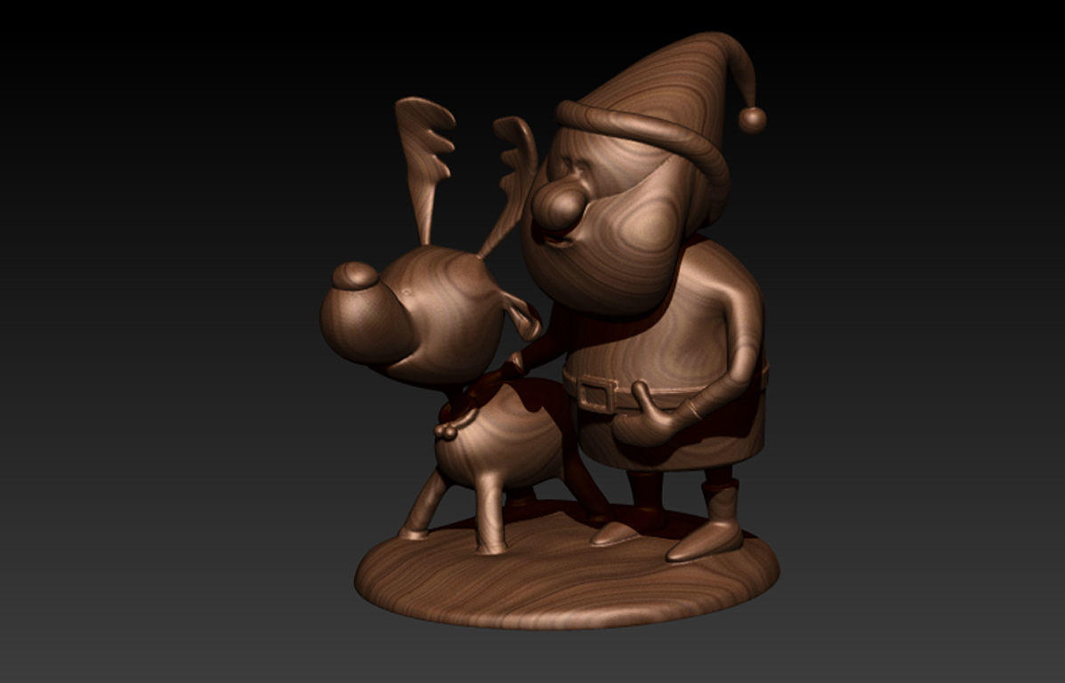 Santa with Deer Model for 3D Printing 3D print model_18