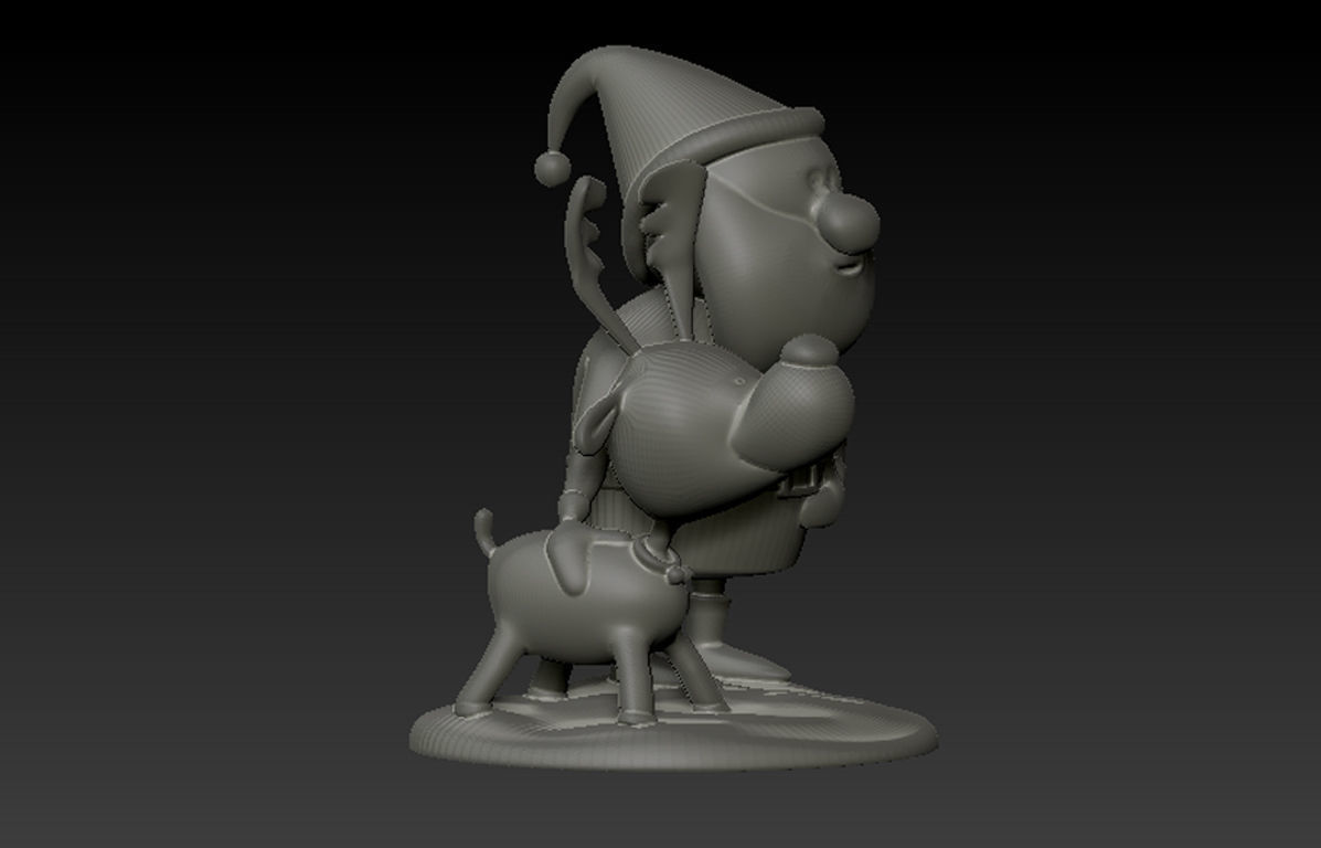 Santa with Deer Model for 3D Printing 3D print model_6