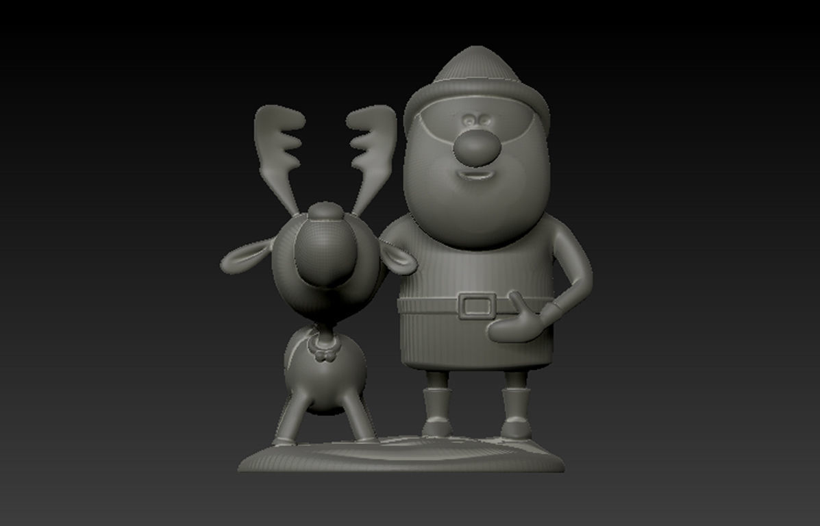 Santa with Deer Model for 3D Printing 3D print model_10