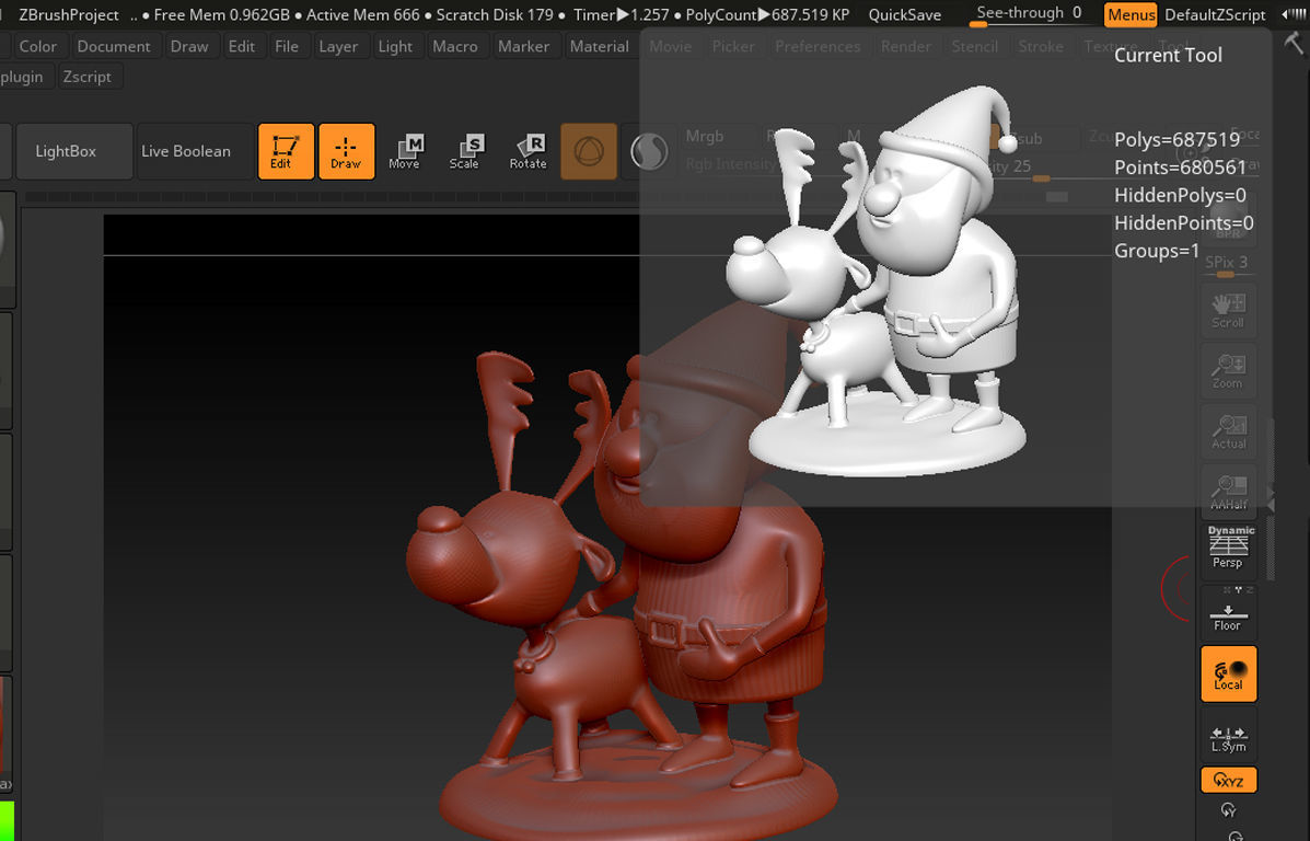 Santa with Deer Model for 3D Printing 3D print model_19