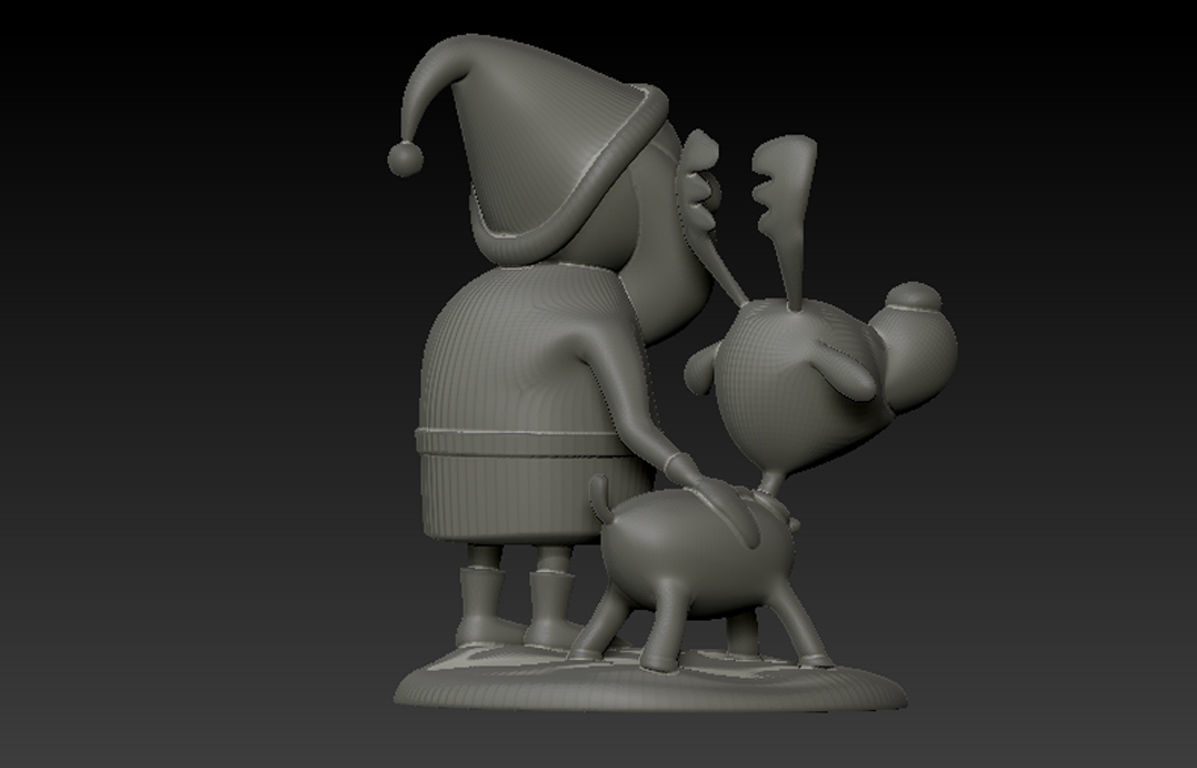 Santa with Deer Model for 3D Printing 3D print model_4