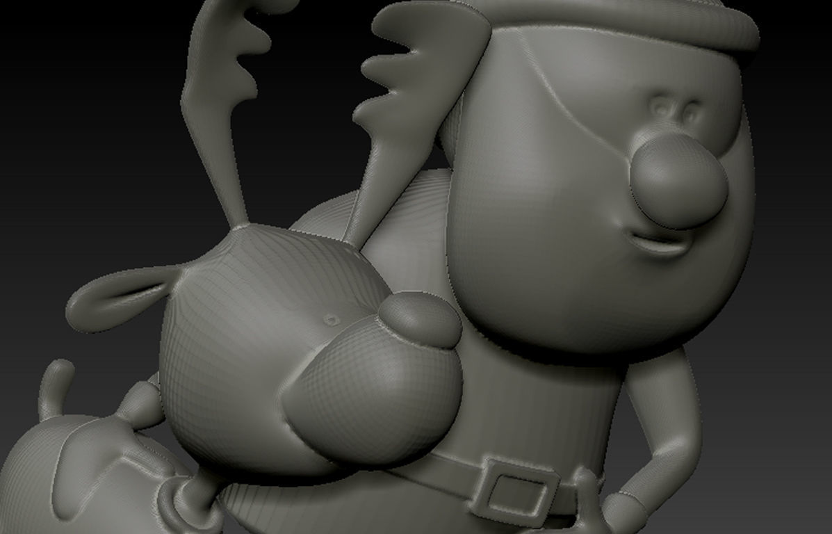 Santa with Deer Model for 3D Printing 3D print model_14