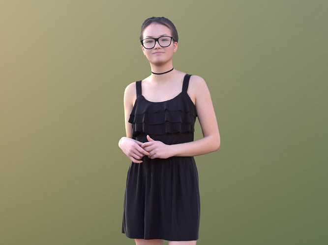 Laura 10444 - Standing Elegant Woman Low-poly 3D model