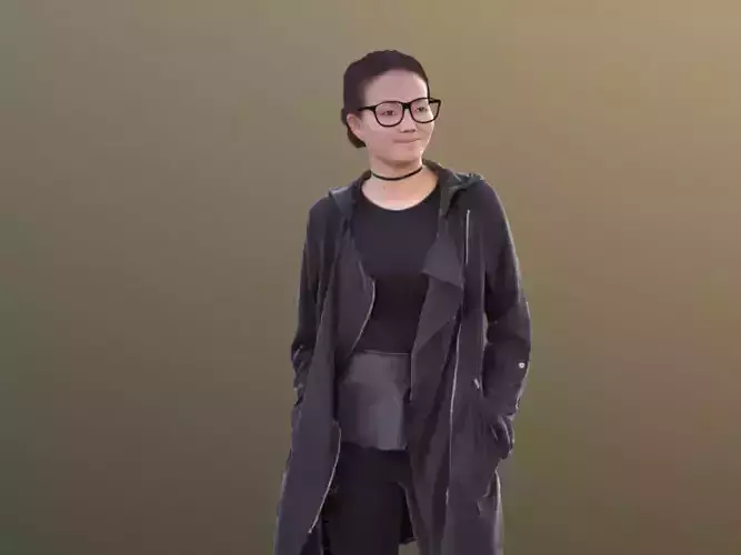Laura 10441 - Standing Casual Woman Low-poly 3D model