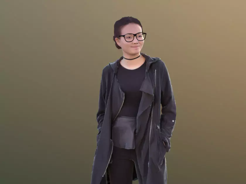 Laura 10441 - Standing Casual Woman Low-poly 3D model_0