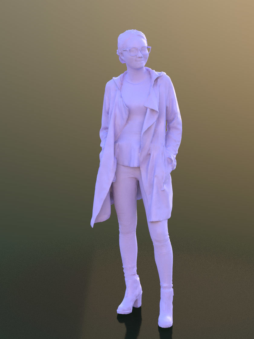Laura 10441 - Standing Casual Woman Low-poly 3D model_3