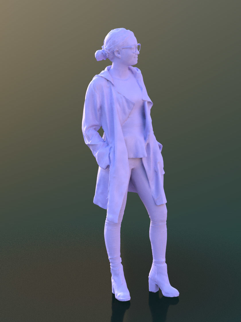 Laura 10441 - Standing Casual Woman Low-poly 3D model_4