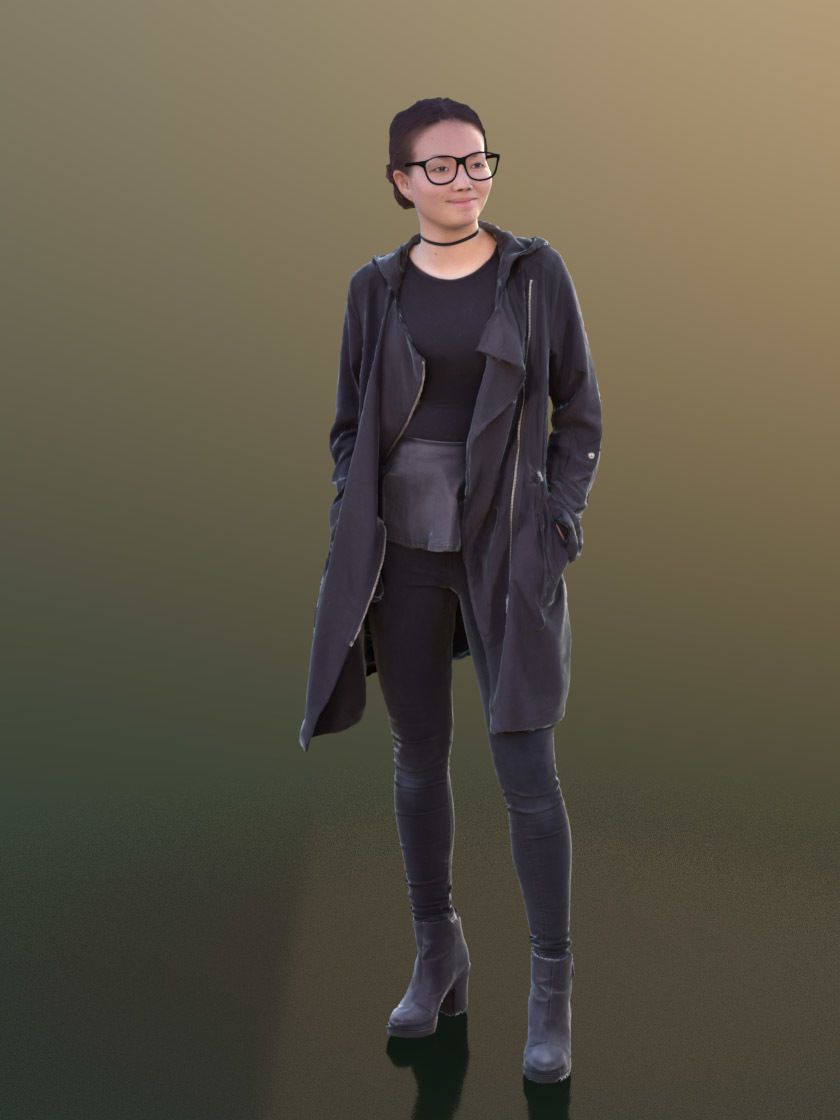 Laura 10441 - Standing Casual Woman Low-poly 3D model_1