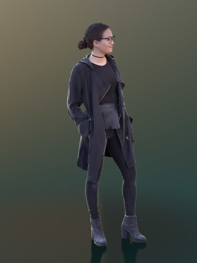 Laura 10441 - Standing Casual Woman Low-poly 3D model_2