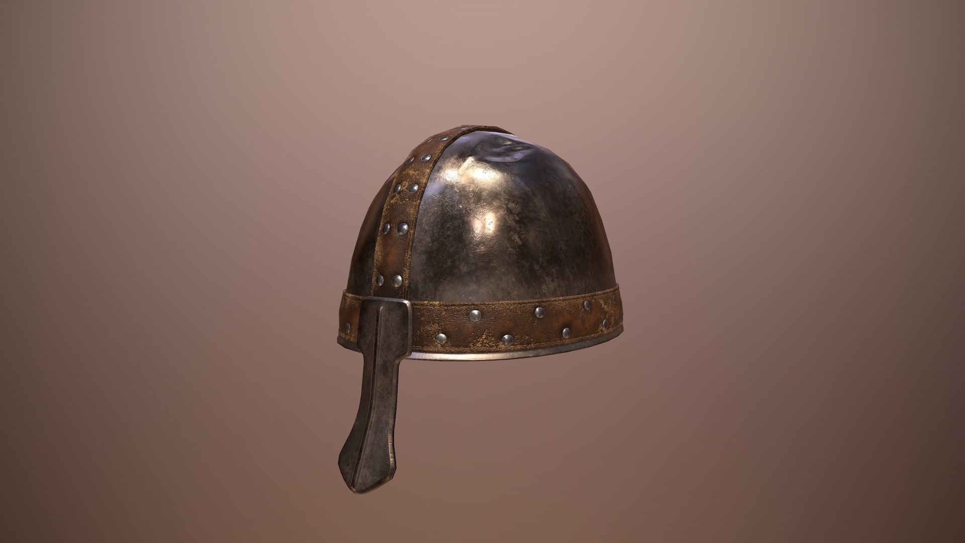 Medieval Helmet Low-poly 3D model_5