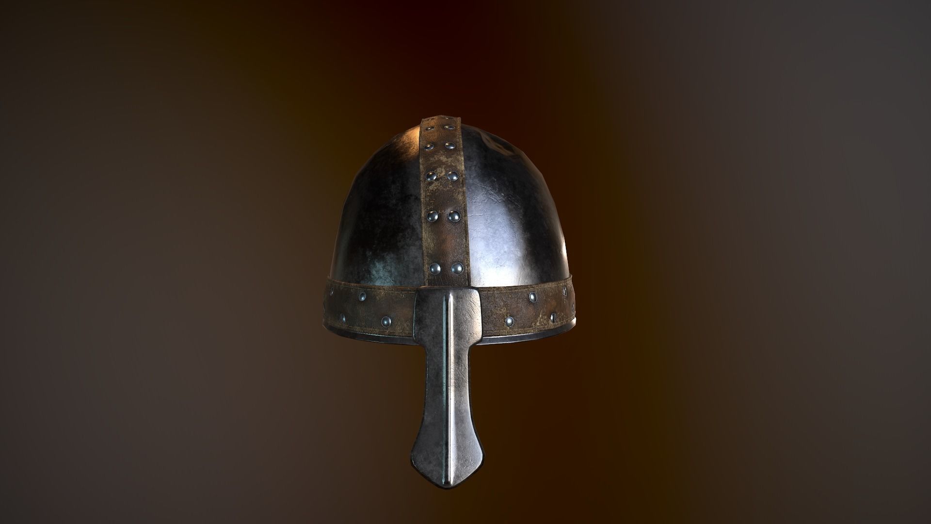 Medieval Helmet Low-poly 3D model_3