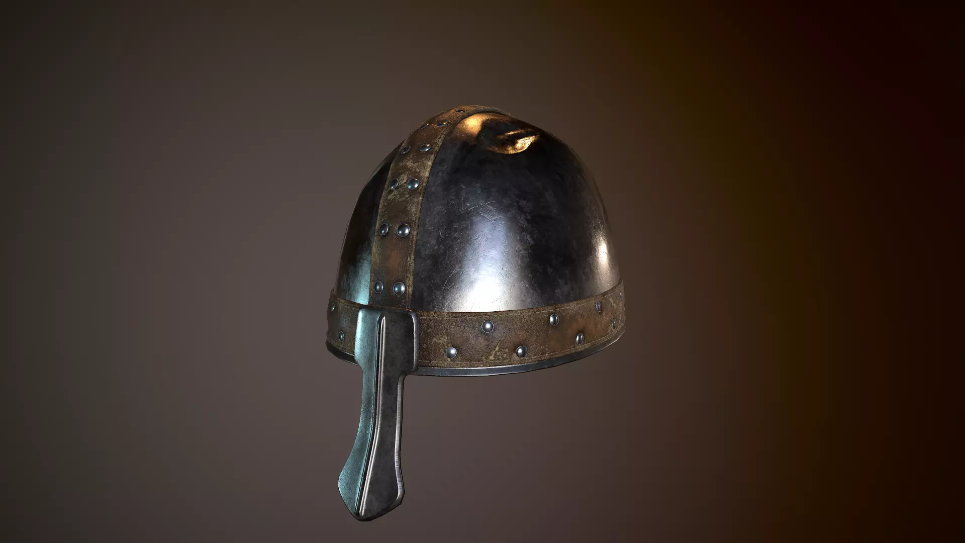 Medieval Helmet Low-poly 3D model_0