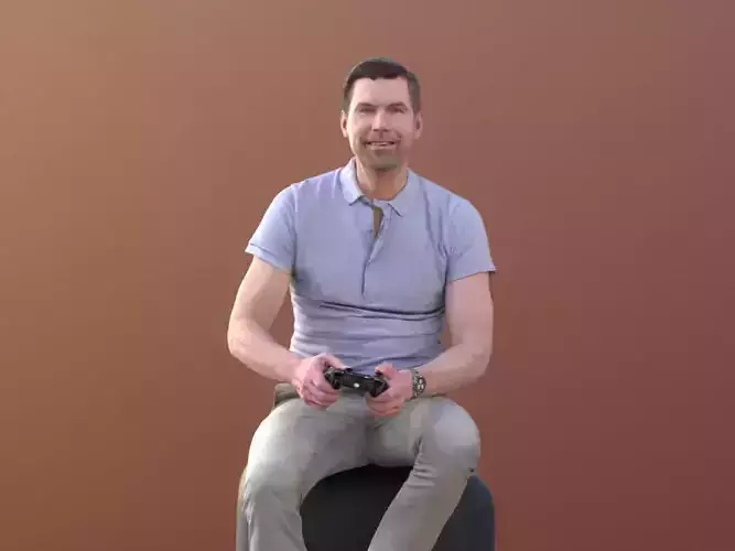 Lars 10429 - Playing Casual Man Low-poly 3D model