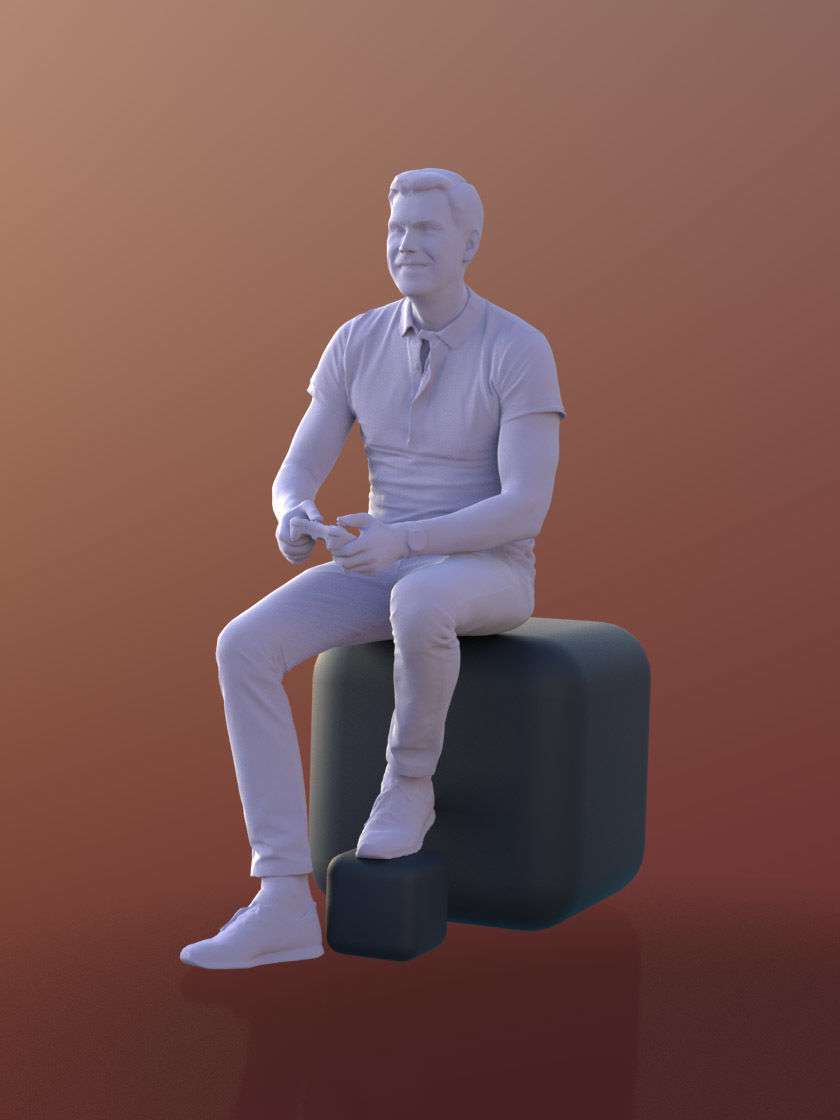 Lars 10429 - Playing Casual Man Low-poly 3D model_4