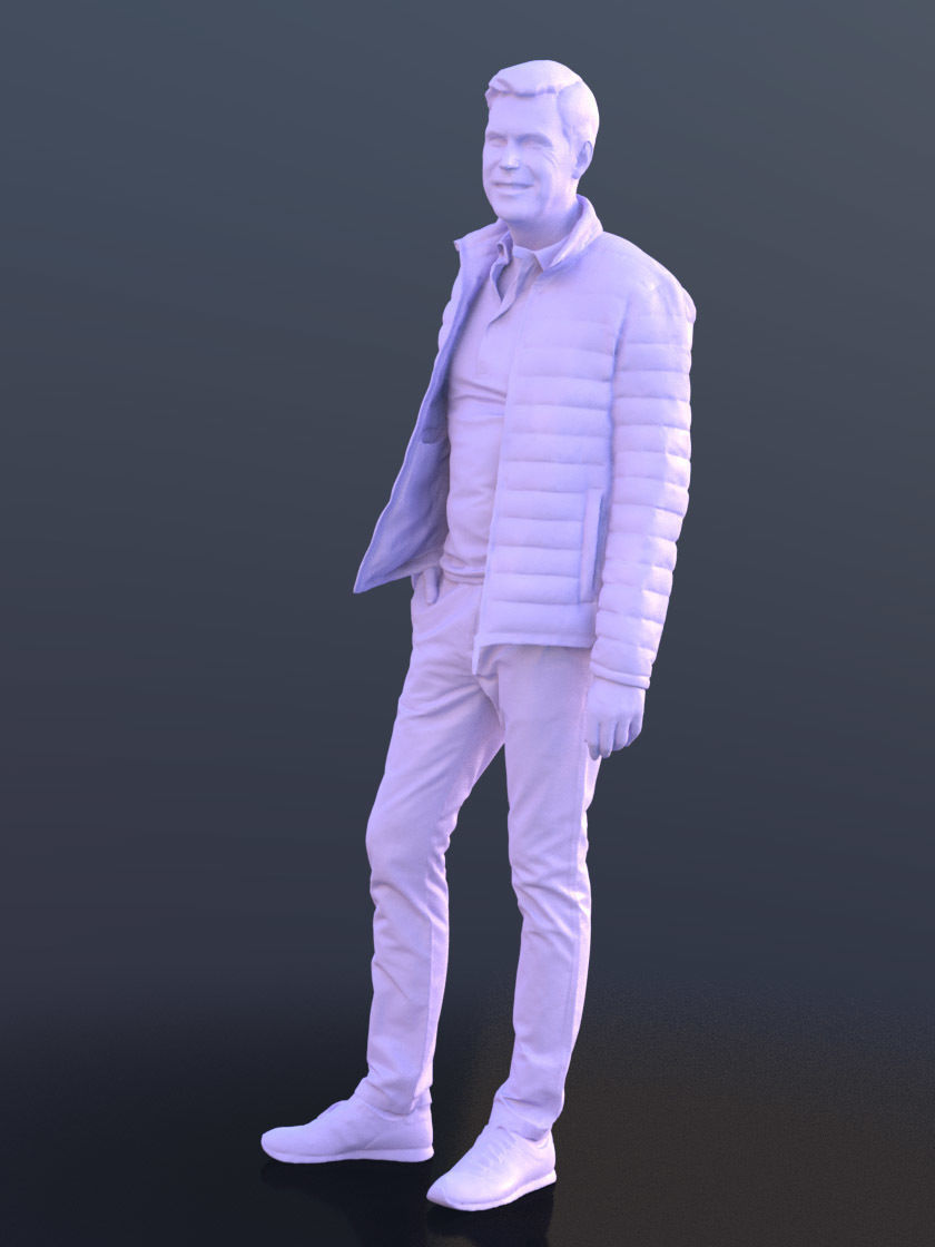 Lars 10428 - Standing Casual Man Low-poly 3D model_4