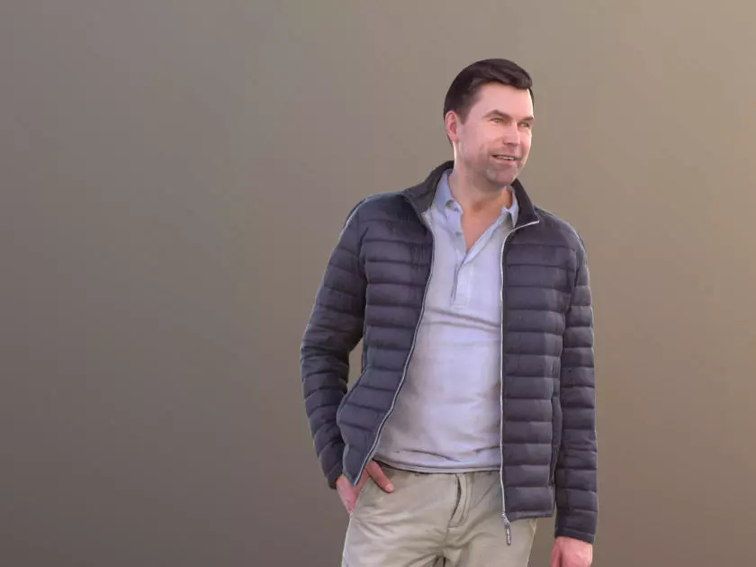 Lars 10428 - Standing Casual Man Low-poly 3D model_0