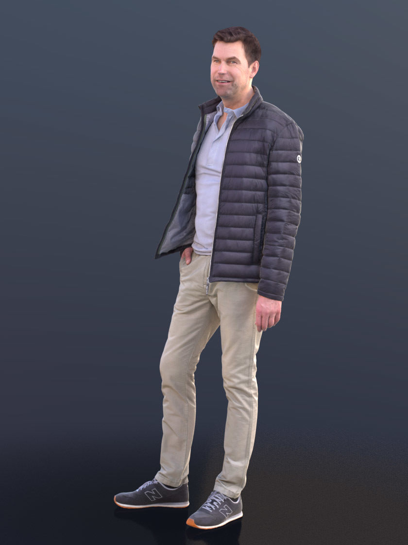 Lars 10428 - Standing Casual Man Low-poly 3D model_2
