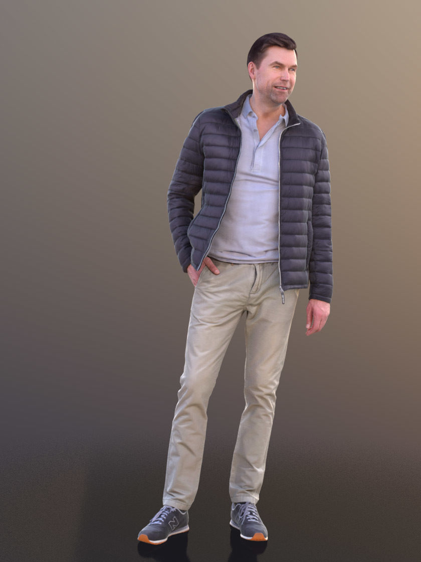 Lars 10428 - Standing Casual Man Low-poly 3D model_1