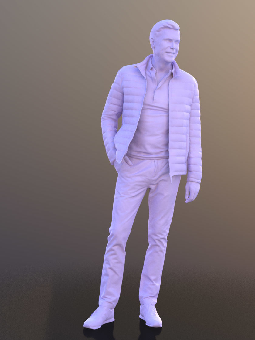 Lars 10428 - Standing Casual Man Low-poly 3D model_3