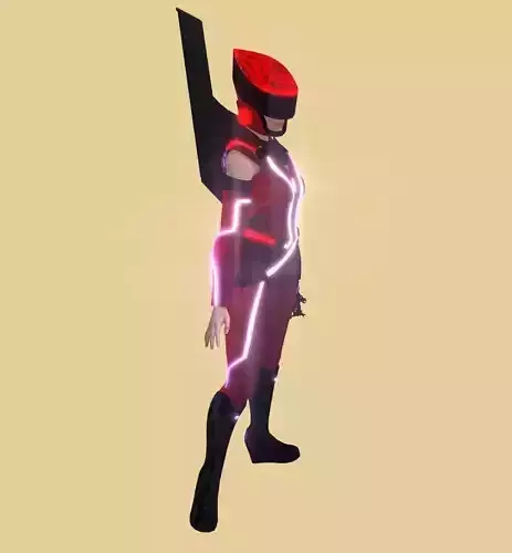 Tron pilot Low-poly 3D model