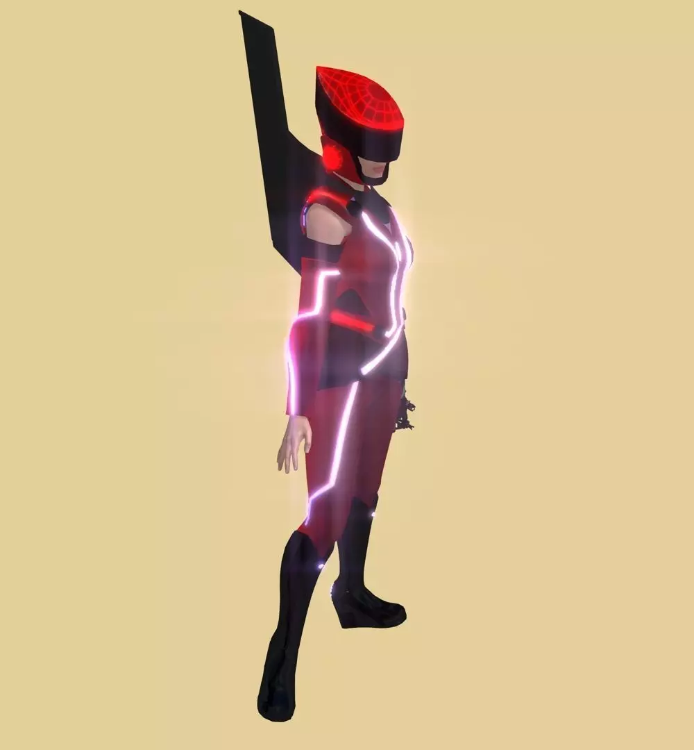 Tron pilot Low-poly 3D model_0