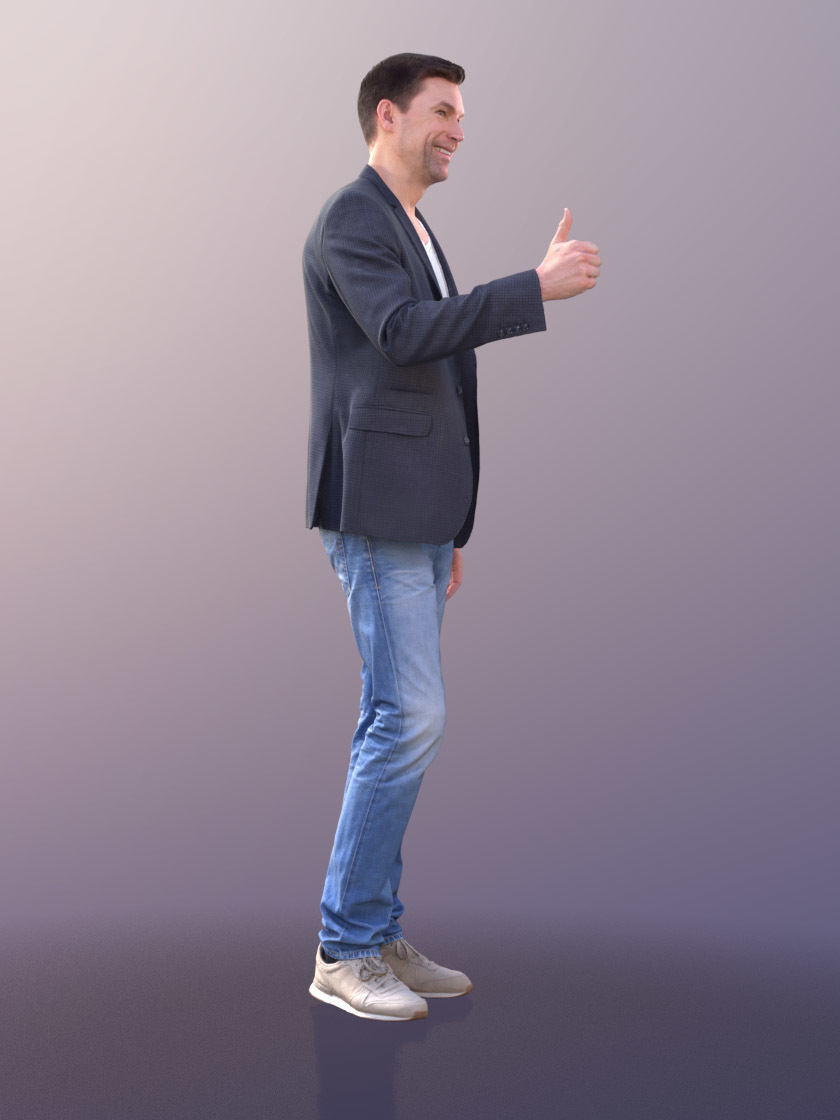 Lars 10422 - Talking Business Man Low-poly 3D model_2