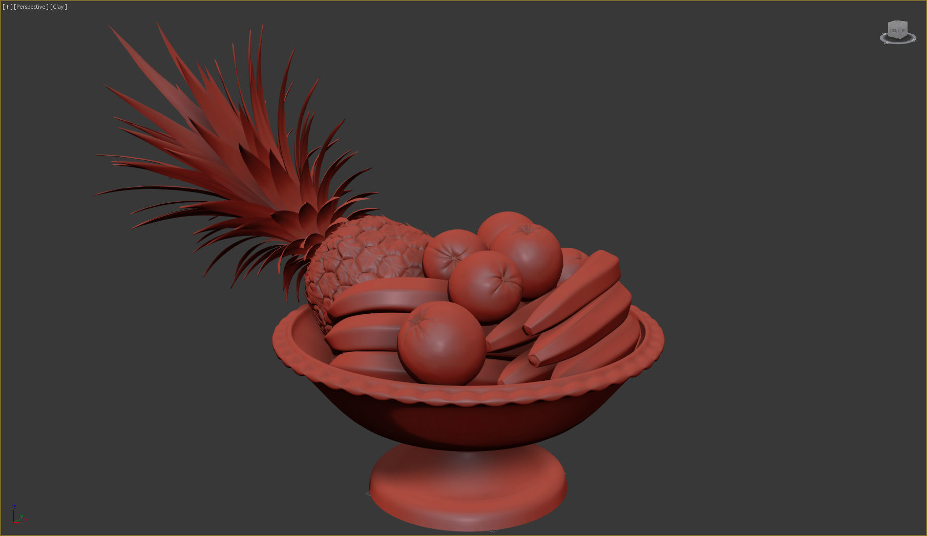Fruits fruit bowl with oranges and pineapples 3D model_10