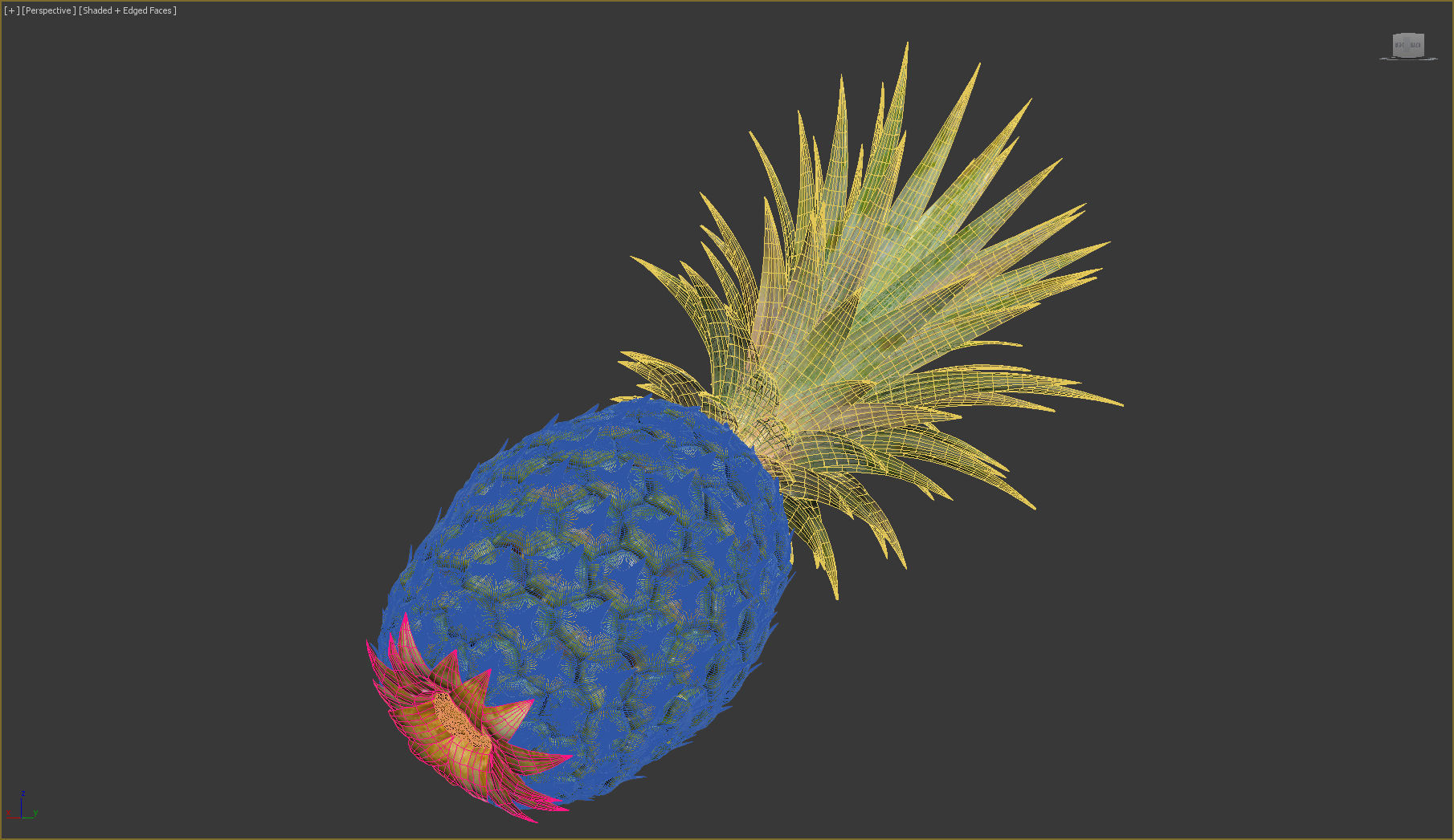 Fruits fruit bowl with oranges and pineapples 3D model_8