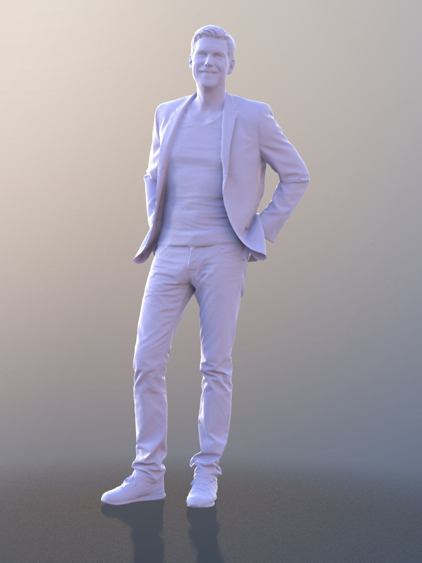 Lars 10420 - Standing Casual Man Low-poly 3D model_3