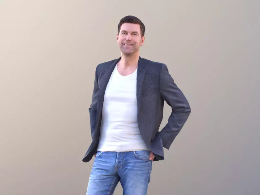 Lars 10420 - Standing Casual Man Low-poly 3D model_0