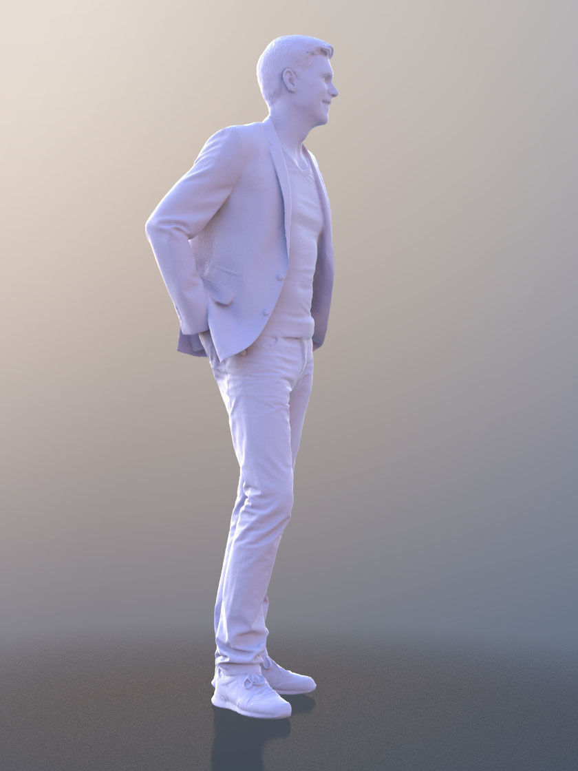 Lars 10420 - Standing Casual Man Low-poly 3D model_4