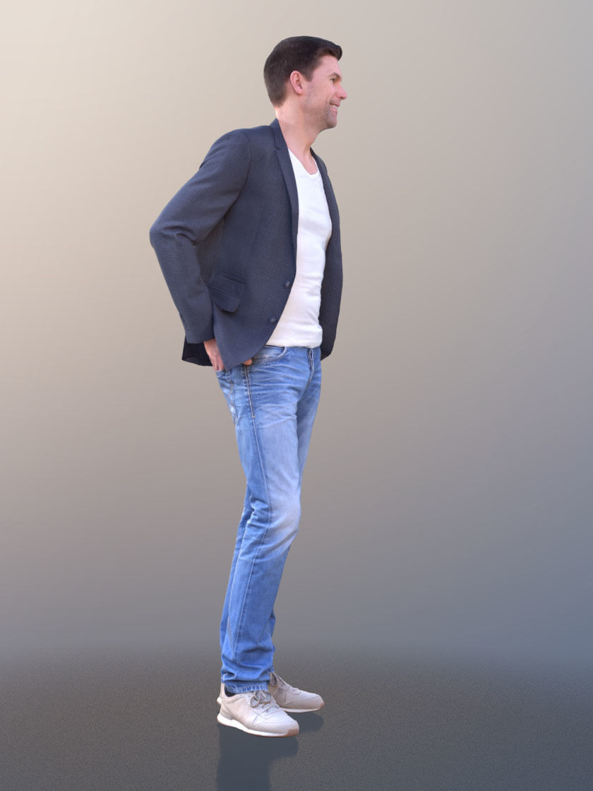 Lars 10420 - Standing Casual Man Low-poly 3D model_2