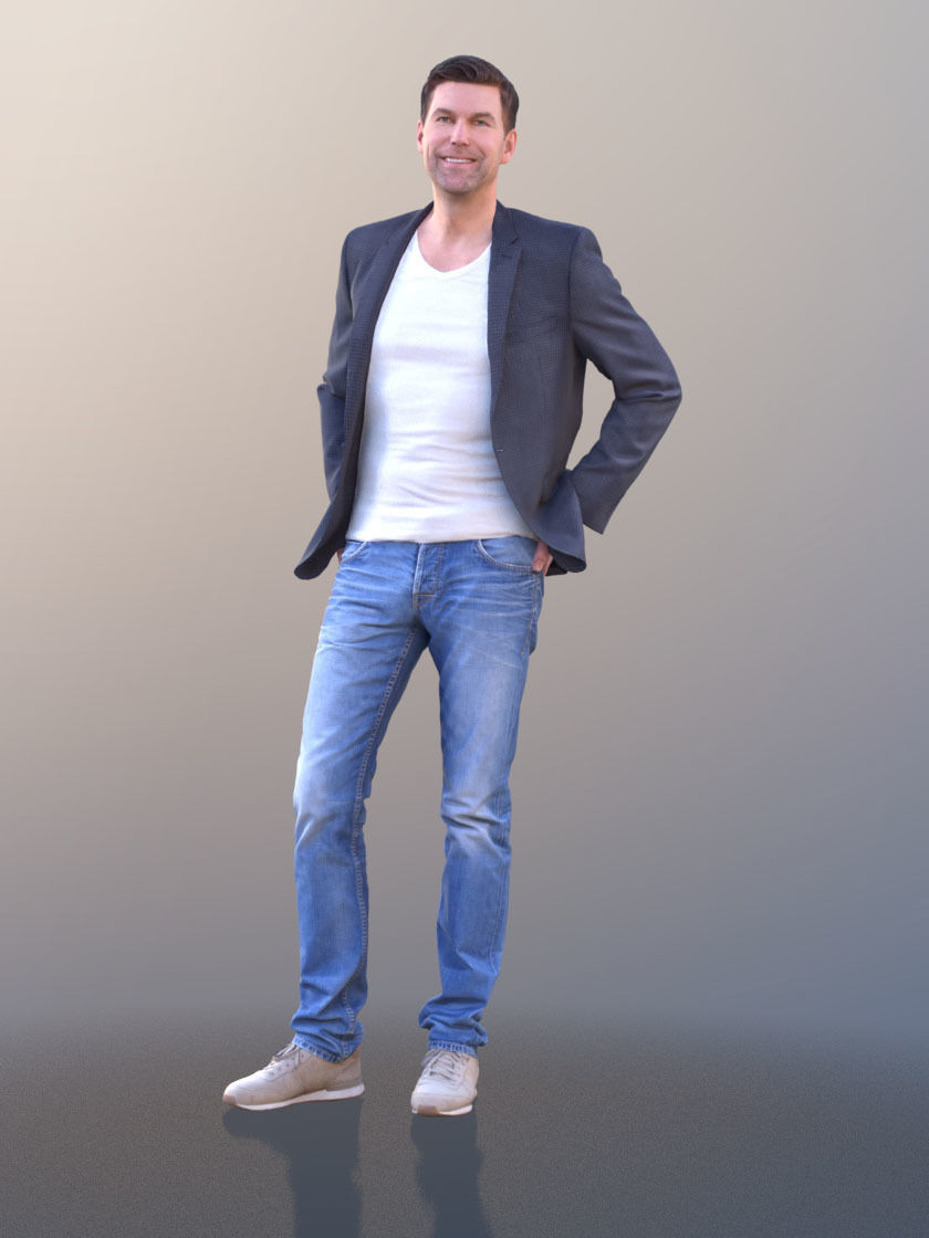 Lars 10420 - Standing Casual Man Low-poly 3D model_1