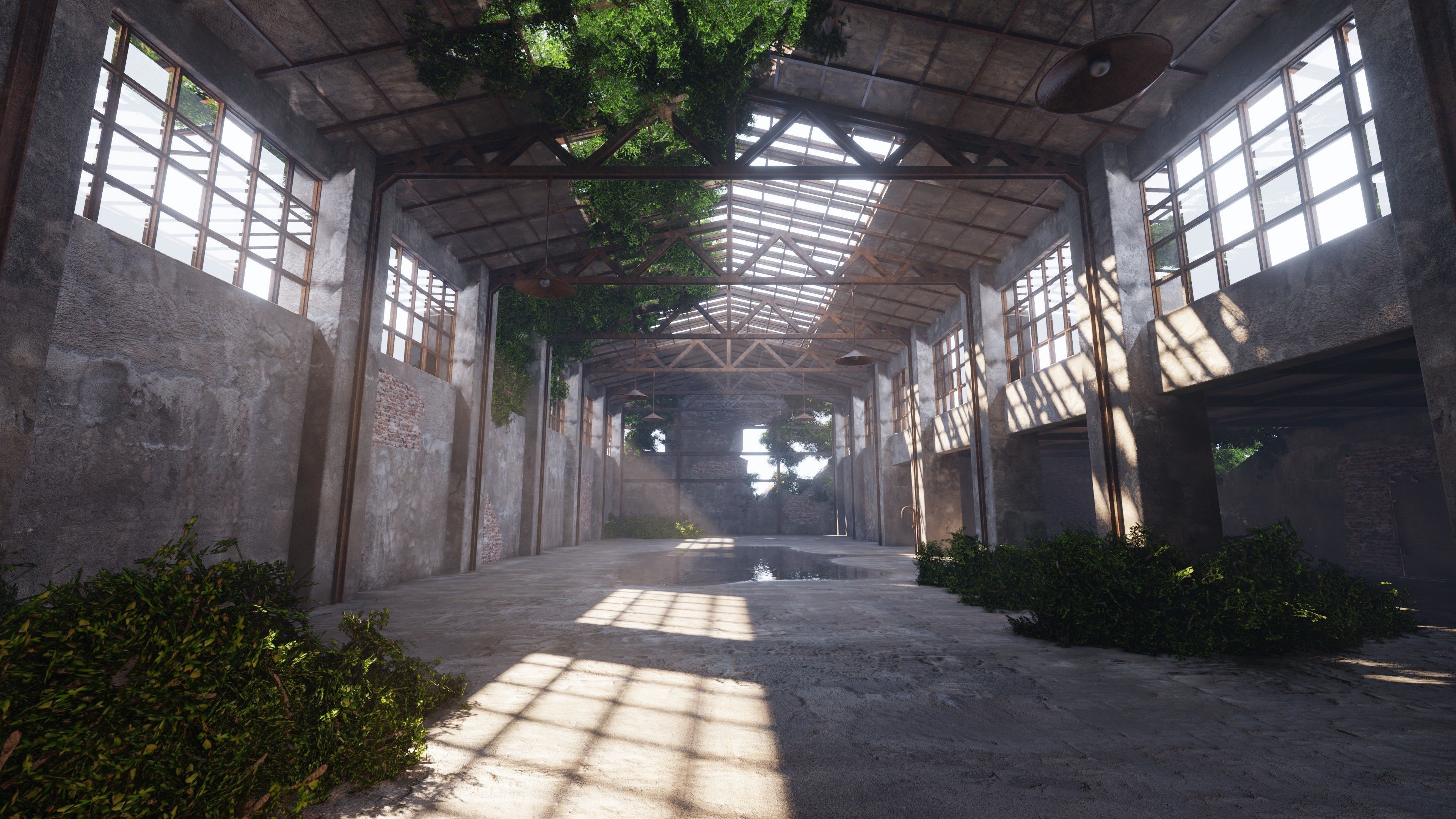 SHC Abandoned Factory hall Low-poly 3D model_7