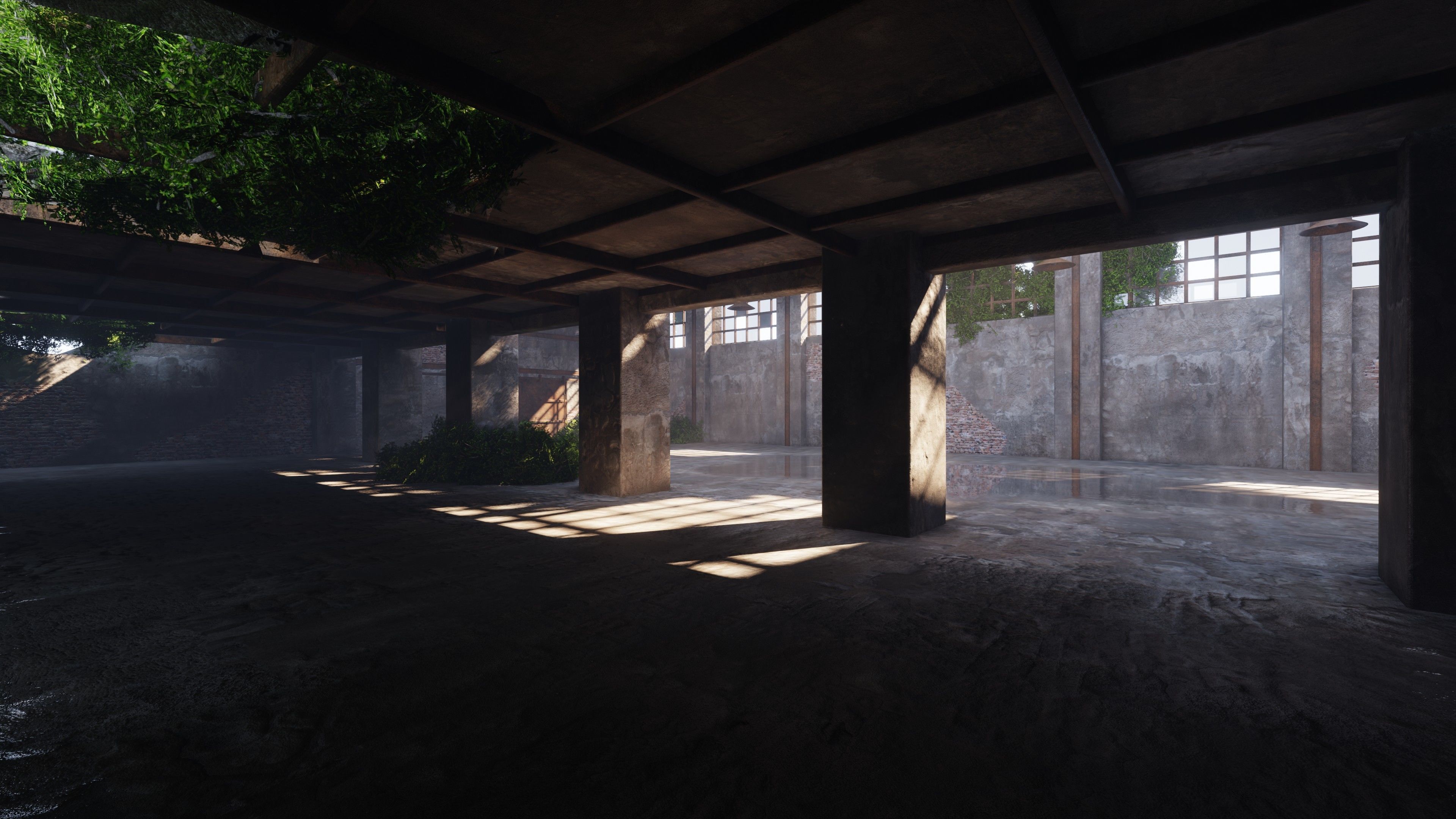 SHC Abandoned Factory hall Low-poly 3D model_6