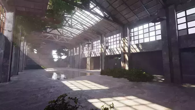 SHC Abandoned Factory hall Low-poly 3D model