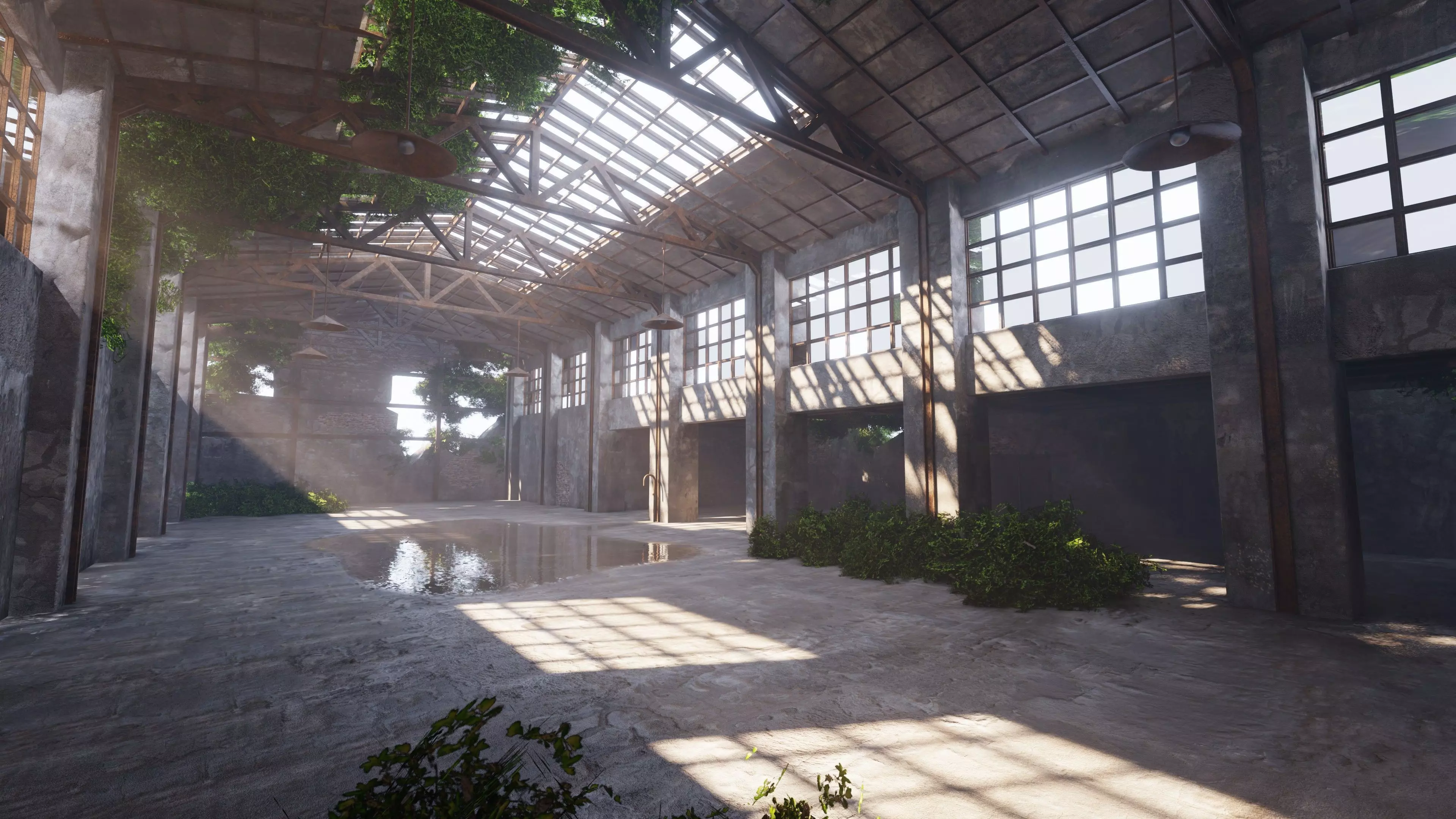 SHC Abandoned Factory hall Low-poly 3D model_0