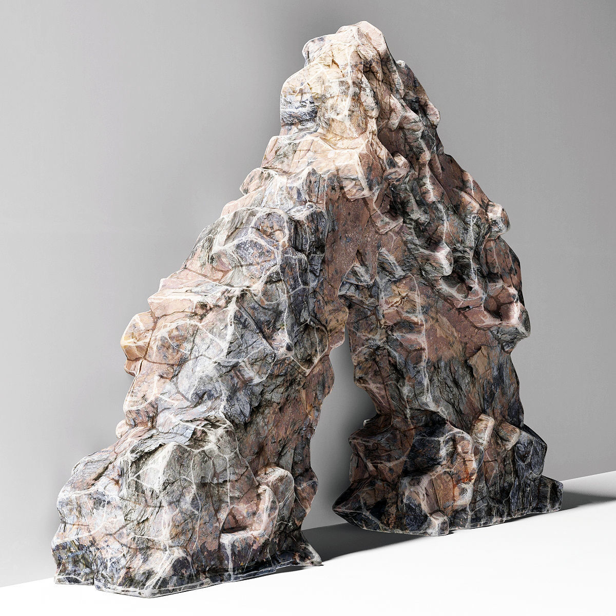 Rock sea arch 3D model_7