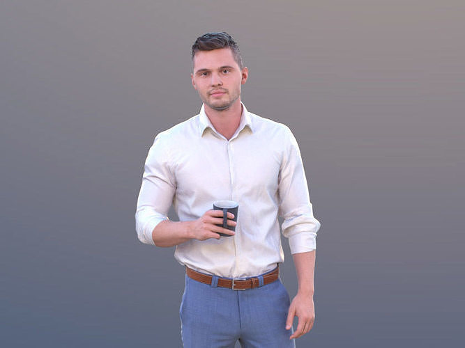Rick 10499 - Standing Business Man Low-poly 3D model