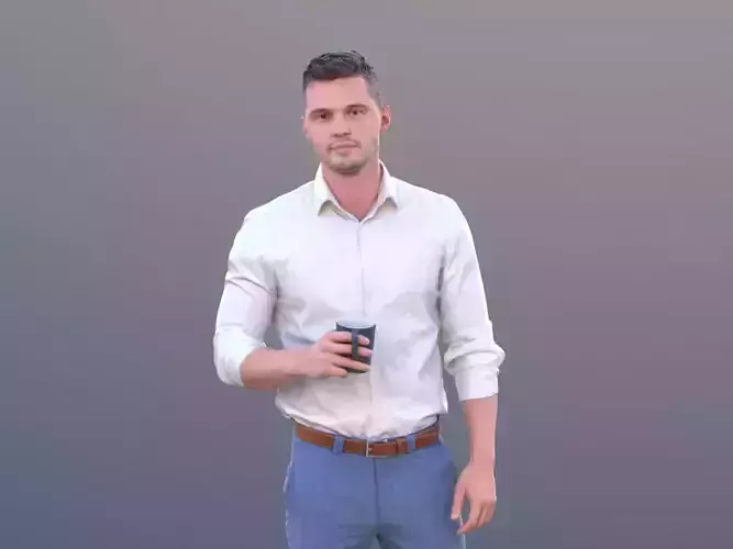 Rick 10499 - Standing Business Man Low-poly 3D model