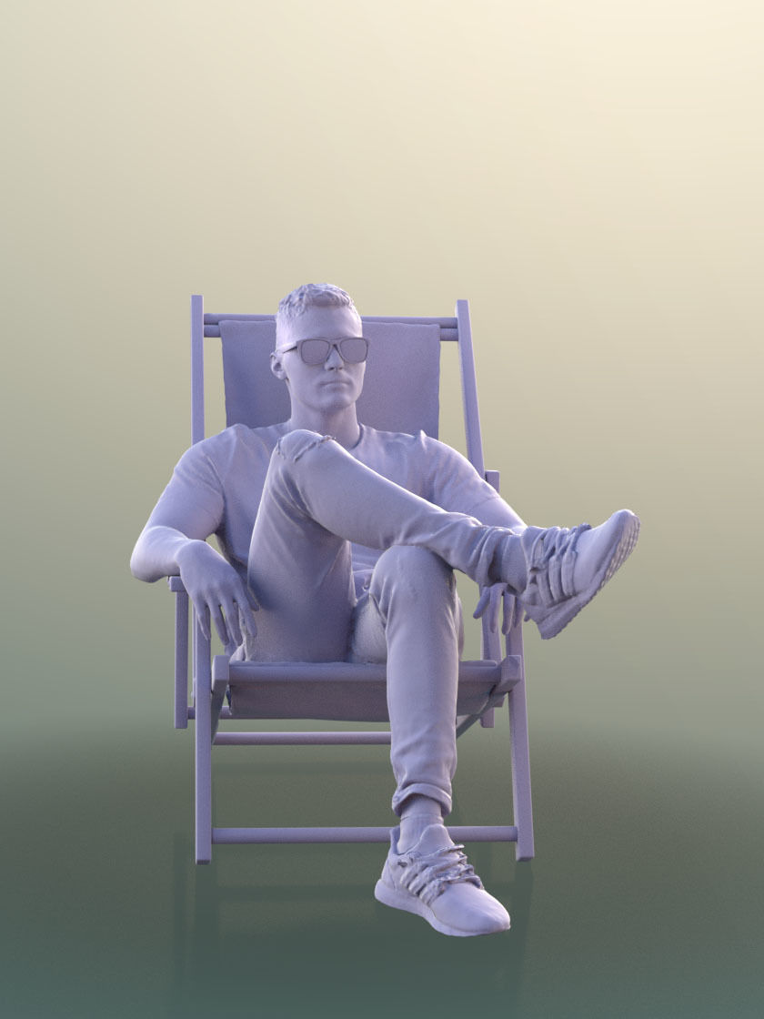 Rick 10498 - Chilling Casual Guy Low-poly 3D model_4