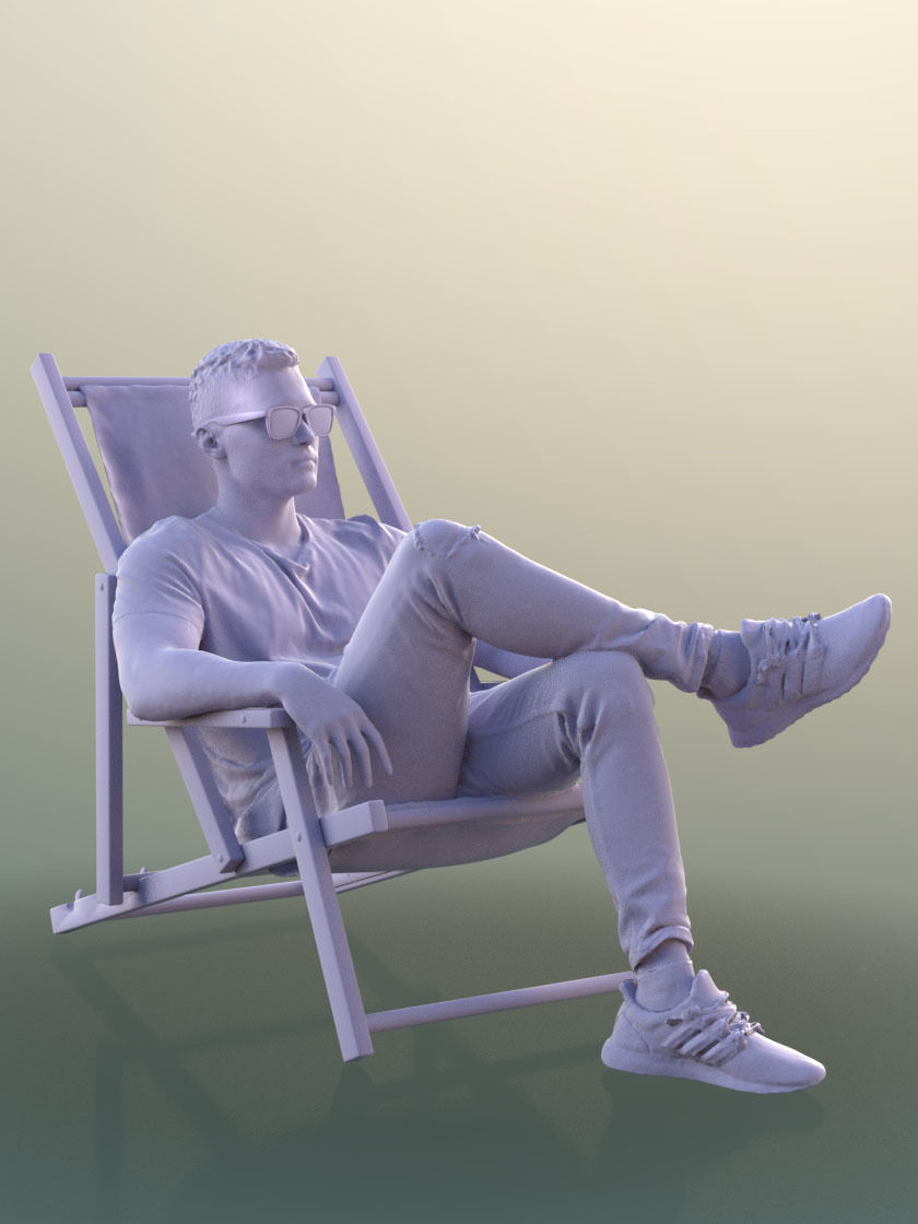 Rick 10498 - Chilling Casual Guy Low-poly 3D model_3