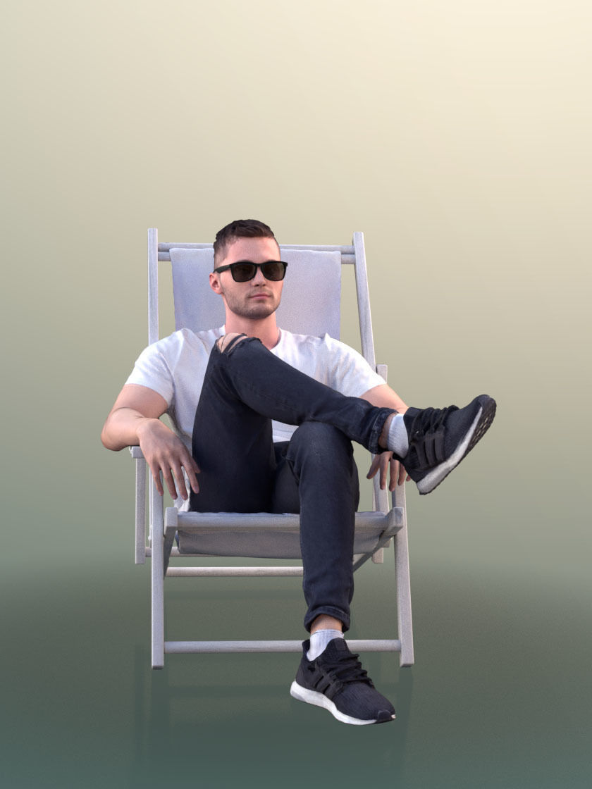 Rick 10498 - Chilling Casual Guy Low-poly 3D model_2