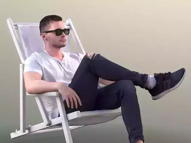 Rick 10498 - Chilling Casual Guy Low-poly 3D model