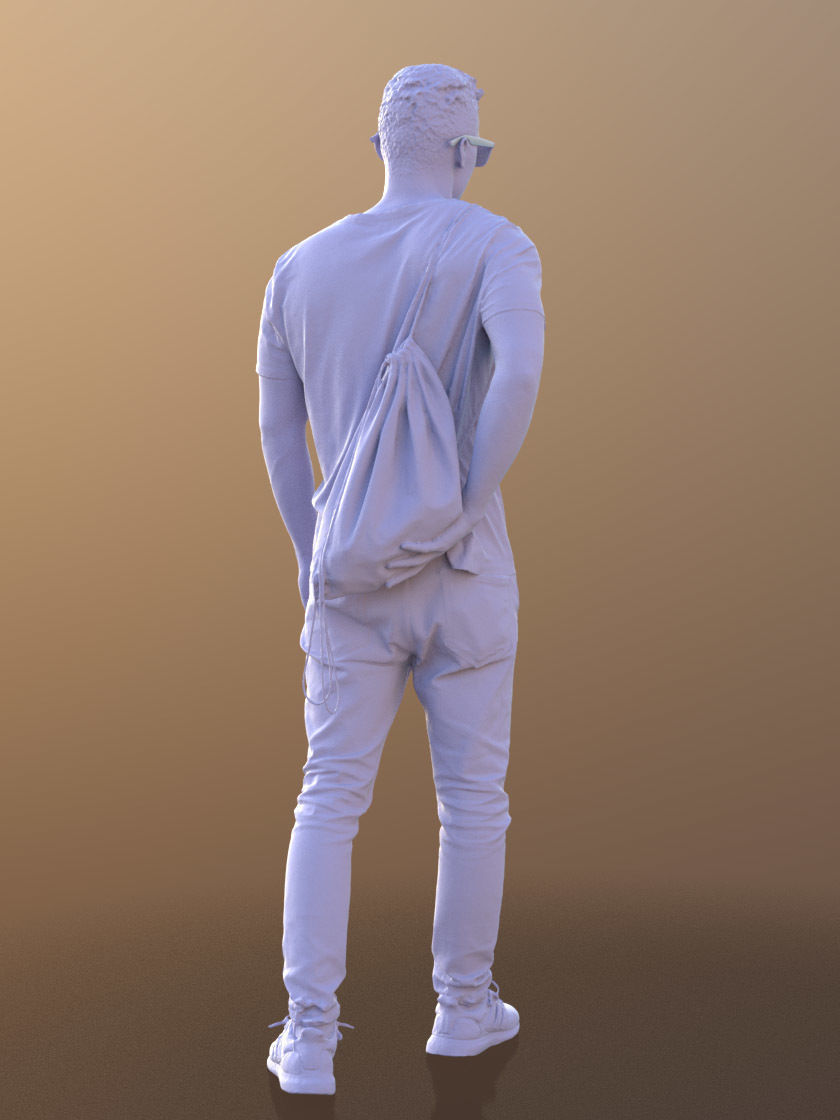 Rick 10497 - Walking Casual Guy Low-poly 3D model_4