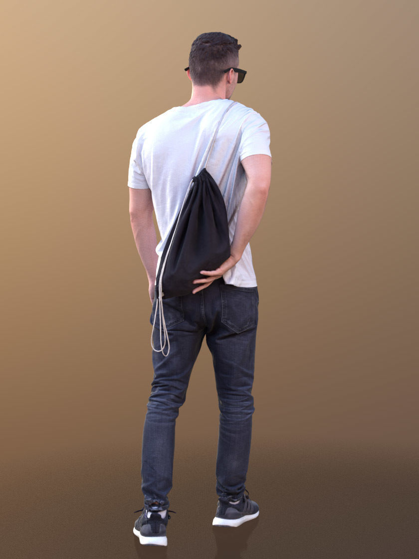 Rick 10497 - Walking Casual Guy Low-poly 3D model_2