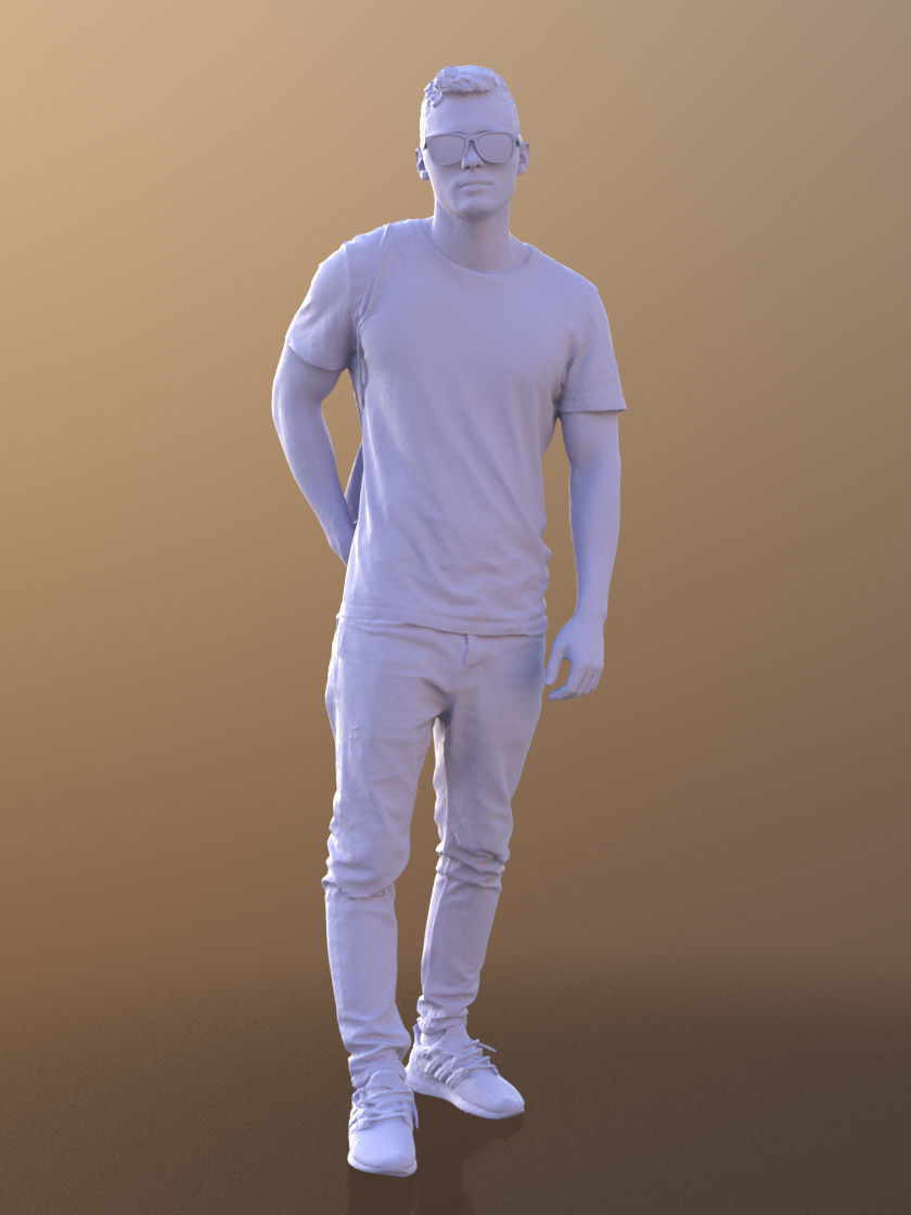 Rick 10497 - Walking Casual Guy Low-poly 3D model_3