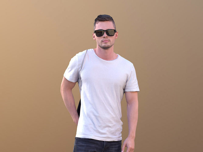 Rick 10497 - Walking Casual Guy Low-poly 3D model
